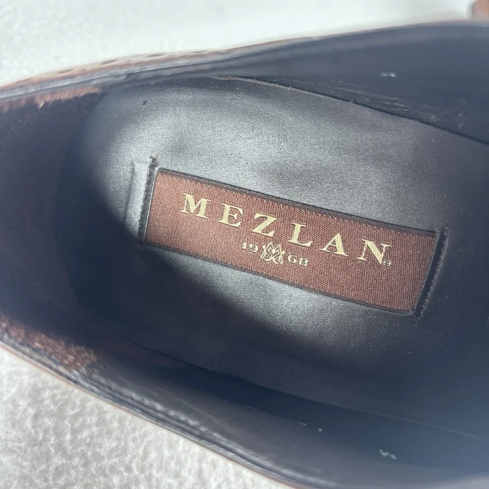 Mezlan Brown Leather Wingtip Oxford Men's Dress Shoes Sz 12 M Old Money Academia